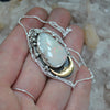 PENDANT Dreamscape, Huge Opal, Sterling and Fine Silver and Brass
