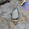 PENDANT Dreamscape, Huge Opal, Sterling and Fine Silver and Brass
