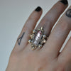 Custom Order!! AQUAMARINE, Holy Crest Ring, Sterling and Fine Silver and Brass