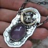 Pendant, Dreaming Cat, Purple Chalcedony