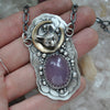 Pendant, Dreaming Cat, Purple Chalcedony