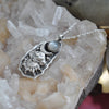 PENDANT, Dreamscape, White Moonstone, Sterling and Fine Silver