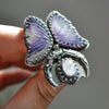 Size 7, Safe Passage, Amethyst, Sapphire, Sterling and Fine Silver