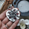 Pendant, Sacred Apple, Garnet and Spinel