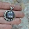 PENDANT, Star Gazing Oracle, Star Sapphire, Sterling and Fine Silver