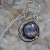 PENDANT, Star Gazing Oracle, Star Sapphire, Sterling and Fine Silver
