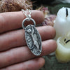Pendant, Fairy Cat, Aquamarine Fish Offering
