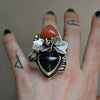 Size 7, Pumpkin Patch, Halloween Ring, Sterling and Fine Silver