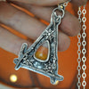 PENDANT, Draped in Webs, Candy Corn October House
