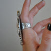 Size 7.5-8, Perpetuity, English Barite, Sterling and Fine Silver and Brass