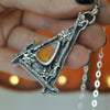 PENDANT, Draped in Webs, Candy Corn October House