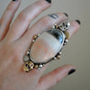 Size 7.5-8, Perpetuity, English Barite, Sterling and Fine Silver and Brass