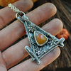 PENDANT, Draped in Webs, Candy Corn October House
