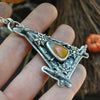 PENDANT, Draped in Webs, Candy Corn October House