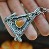 PENDANT, Draped in Webs, Candy Corn October House