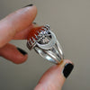 Size 10.5 - Sugar on the Moon - HALLOWEEN EDITION, Confetti Sunstone, Sterling and Fine Silver Ring