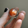 Size 10.5 - Sugar on the Moon - HALLOWEEN EDITION, Confetti Sunstone, Sterling and Fine Silver Ring