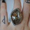 Size 6.5 - Skyscape ring, Star Rutile Lodolite, Sterling and Fine Silver