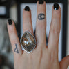 Size 6.5 - Skyscape ring, Star Rutile Lodolite, Sterling and Fine Silver