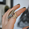 Size 6.5 - Skyscape ring, Star Rutile Lodolite, Sterling and Fine Silver