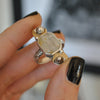Size 9, Stardust, Topaz, Sterling and Fine Silver and Brass
