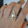 Size 9, Stardust, Topaz, Sterling and Fine Silver and Brass