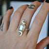 Size 9, Stardust, Topaz, Sterling and Fine Silver and Brass