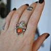 Size 9.5, Moon&Star deluxe SINGLE!, Garnet and Spinel, Sterling and Fine Silver and Brass