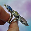 SIZE 9, Dreamscape, Stardust ring, Star rutile/Tanzanite/Morganite