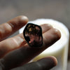Blemished - Size 7, Watermelon Candy, Raw Tourmaline Druzy, Sterling and Fine Silver