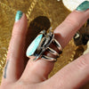 Size 5-6, Navigating by Seahorse, Seahorse Mermaid Ring, Big Nugget White Turquoise