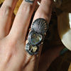 Size 9.5 Ocean Heart, Sterling and Fine Silver
