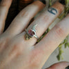 Size 9, Moon Empress, Natural Imperial Topaz, Sterling and Fine Silver and Brass