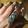 Size 9.5 Ocean Heart, Sterling and Fine Silver
