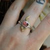 Size 8, Moon Empress, Natural Imperial Topaz, Sterling and Fine Silver and Brass