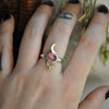 Size 8, Moon Empress, Natural Imperial Topaz, Sterling and Fine Silver and Brass