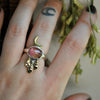 Size 7, Moon Drops, Natural BICOLOR Imperial Topaz, Sterling and Fine Silver and Brass