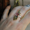 Size 7, Moon Drops, Natural BICOLOR Imperial Topaz, Sterling and Fine Silver and Brass