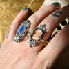 Size 7, Moon&Star sets, OCEAN EDITION! Smoky Quartz and Kyanite, Sterling and Fine Silver