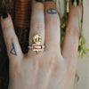 Size 7, Mother Moon, Tourmaline, Sterling and Fine Silver and Brass