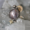 Size 7, Moon&Star Fortuna, Star Sapphire, Sterling and Fine Silver and Brass