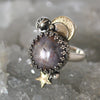 Size 7, Moon&Star Fortuna, Star Sapphire, Sterling and Fine Silver and Brass