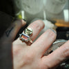 Size 7, Mother Moon, Tourmaline, Sterling and Fine Silver and Brass