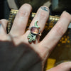 Size 7, Moon Drops, Natural BICOLOR Imperial Topaz, Sterling and Fine Silver and Brass