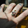 Size 8, Moon Empress, Natural Imperial Topaz, Sterling and Fine Silver and Brass