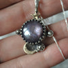 PENDANT, 20" chain, Moon&Star Fortuna, Star Sapphire