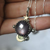 PENDANT, 20" chain, Moon&Star Fortuna, Star Sapphire