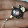 PENDANT, 20" chain, Moon&Star Fortuna, Star Sapphire