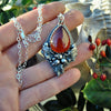 Pendant, Ilex Mortis Holly (Death Holly), Immortal Holly with Garnet