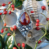 Pendant, Ilex Mortis Holly (Death Holly), Immortal Holly with Garnet